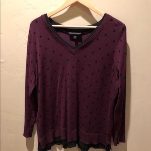 Plum & black polka dotted sweater